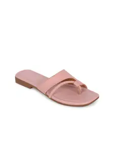 Shoestail Women One Toe Flats with Laser Cuts