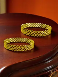 AARTISAI Set Of 2 Gold-Plated Textured Bangle