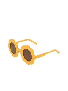 KIDOfash Girls Round Sunglasses with UV Protected Lens SUN-1606-YELLOW