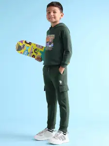 U.S. Polo Assn. Kids Boys Brand Logo Printed Joggers