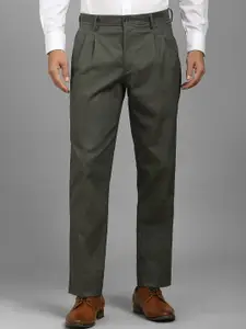 Louis Philippe Men Cotton Pleated Formal Trousers
