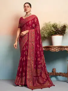 elora Woven Design Poly Georgette Banarasi Saree