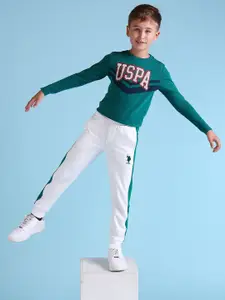 U.S. Polo Assn. Kids Boys Brand Logo Printed Joggers