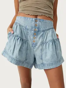 StyleCast Women Loose Fit Denim Shorts