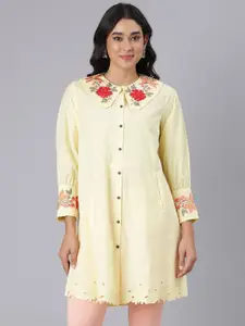 Neerus Women Shirt Collar Thread Work Thread Work Kurti