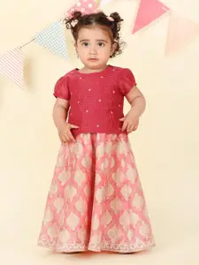 Fabindia Girls Floral Printed Ready to Wear Cotton Lehenga & Blouse
