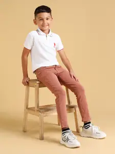 U.S. Polo Assn. Kids Boys Skinny Fit Mid-Rise Stretchable Jeans