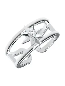 Kicky And Perky 925 Sterling Silver Stone-Studded Adjustable Finger Ring