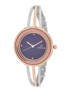 Daniel Klein Women Brass Dial & Stainless Steel Analogue Watch DK.1.14290-2