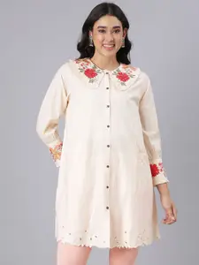 Neerus Shirt Collar Thread Work Thread Work Kurti