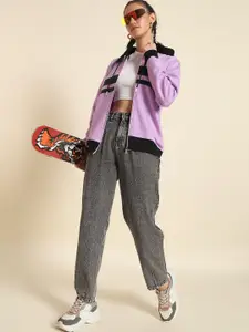 Mast & Harbour Women Striped Hooded Sweatshirt