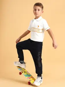 U.S. Polo Assn. Kids Boys Brand Logo Embroidered Joggers