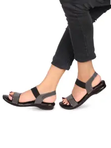 BIG BIRD FOOTWEAR Women PU Casual Open-Toe Backstrap Flats