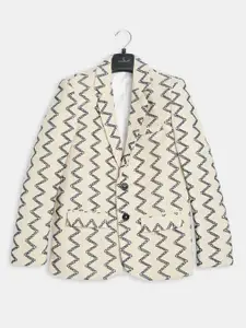 CHARCHIT Boys Self-Design Blazer With T-Shirt