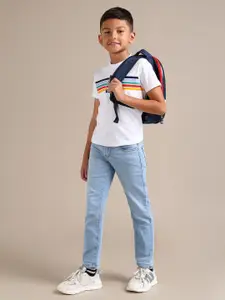 U.S. Polo Assn. Kids Boys Slim Fit Mid-Rise Light Fade Stretchable Jeans