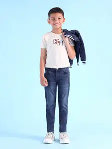 U.S. Polo Assn. Kids Boys Slim Fit Mid-Rise Light Fade Stretchable Jeans