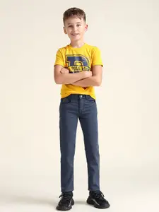 U.S. Polo Assn. Kids Boys Slim Fit Mid-Rise Stretchable Jeans
