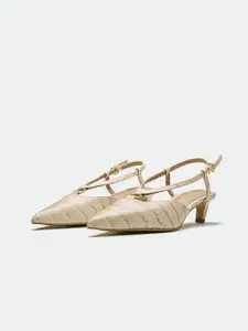 Oroh Leather Party Stiletto Pumps with Buckles