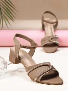 DressBerry Women Textured Party Block Sandals