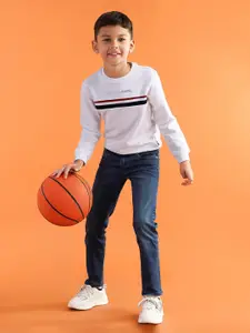 U.S. Polo Assn. Kids Boys Slim Fit Mid-Rise Light Fade Stretchable Jeans