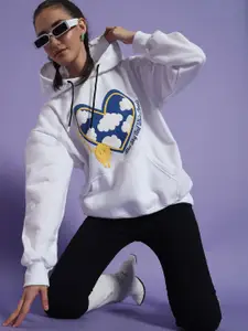 Mast & Harbour Women Printed Hooded Sweatshirt