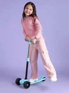 U.S. Polo Assn. Kids Girls  Regular Fit Stretchable Cargo Jeans