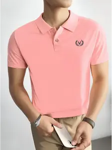 Moda Rapido Men Solid Polo Collar Cotton T-shirt