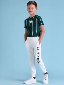 U.S. Polo Assn. Kids Boys Brand Logo Applique Joggers