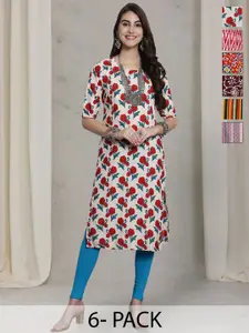 7Threads Women Ethnic Motifs Printed Straight Kurtas