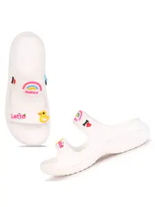 PENNEN Women Self Design Slider Flip Flops