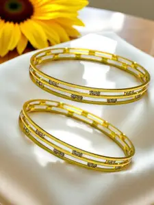 AARTISAI Set Of 2 Gold Plated Stone Studded Bangle