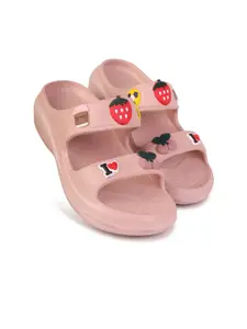 PENNEN Women Applique Slider Flip Flops