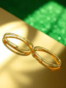 AARTISAI Set Of 2 Gold-Plated Stone-Studded Bangles