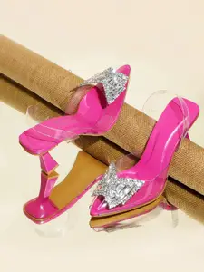 Froh Feet Party Women Embellished Kitten Heel Peep Toes