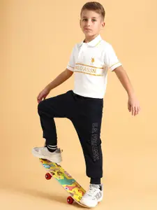 U.S. Polo Assn. Kids Boys Brand Logo Embroidered Joggers