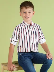 U.S. Polo Assn. Kids Boys Corduroy Pure Cotton Striped Casual Shirt