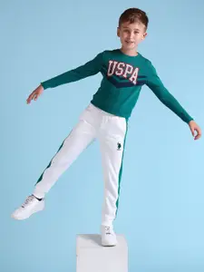 U.S. Polo Assn. Kids Boys Brand Logo Printed Joggers