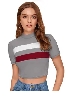 Fashion Care Women Striped Fitted Crop Top