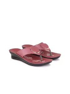 PENNEN Women Printed T-Shape Open Toe Flats
