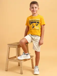 U.S. Polo Assn. Kids Boys Printed Pure Cotton Chino Shorts