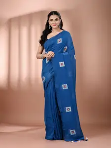 Charukriti Ethnic Motifs Embroidered Pure Cotton Saree