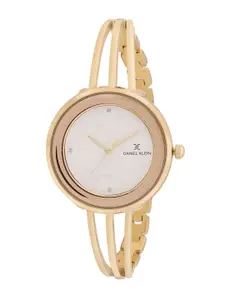 Daniel Klein Women Brass Dial & Stainless Steel Bracelet Style Straps Analogue Watch