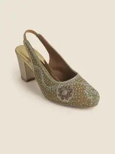 Metro Women Embellished Block Heels Pumps