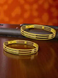 AARTISAI Set Of 2 Gold Plated Stone Studded Bangle
