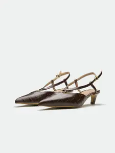 Oroh Leather Party Stiletto Pumps with Laser Cuts