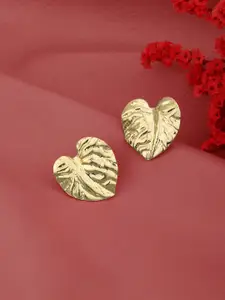 Carlton London 18kt Gold Plated with Heart Bold Stud Earring
