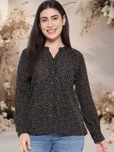 DressBerry Women Classic Polka Dot Printed Casual Shirt