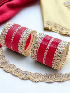 BeautyTrends Set Of 46 American Diamond Studded Bangles