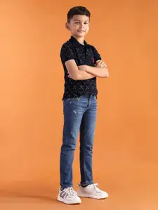 U.S. Polo Assn. Kids Boys Slim Fit Mildly Distressed Light Fade Stretchable Jeans