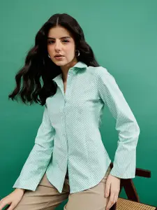 KALINI Women Comfort Striped Party Shirt